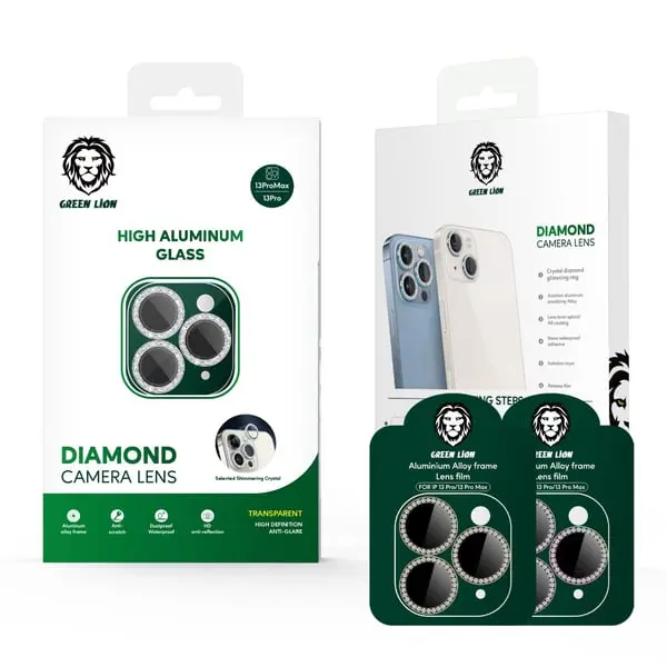 GREEN LION DIAMOND CAMERA LENS FOR 13 PRO AND PRO MAX | GOLD